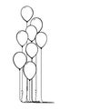 Illustration of line balloons isolated on white background.